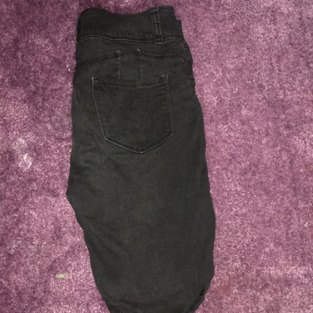 Black jean shorts